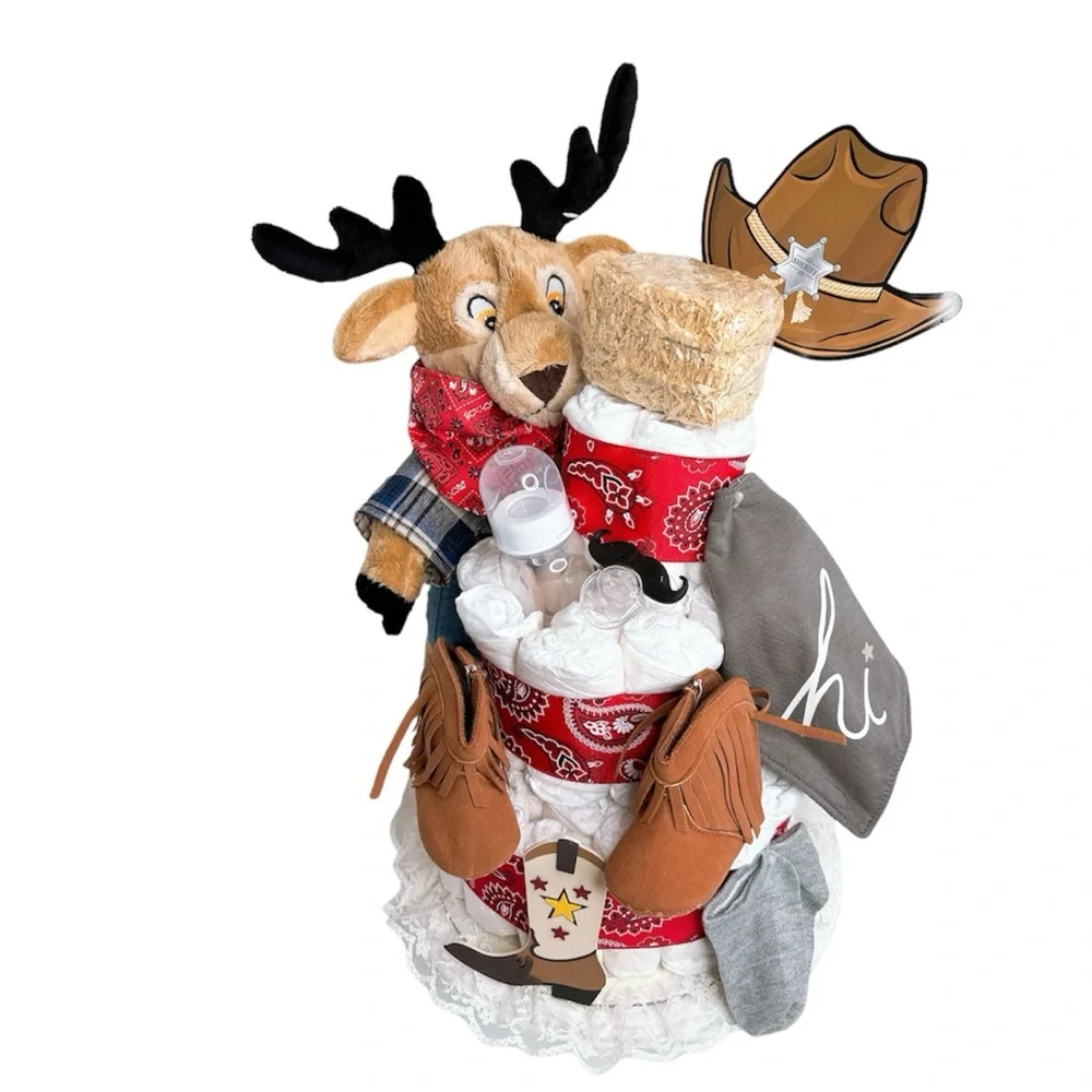 Cowboy Wild West Diaper Cake, Western Theme